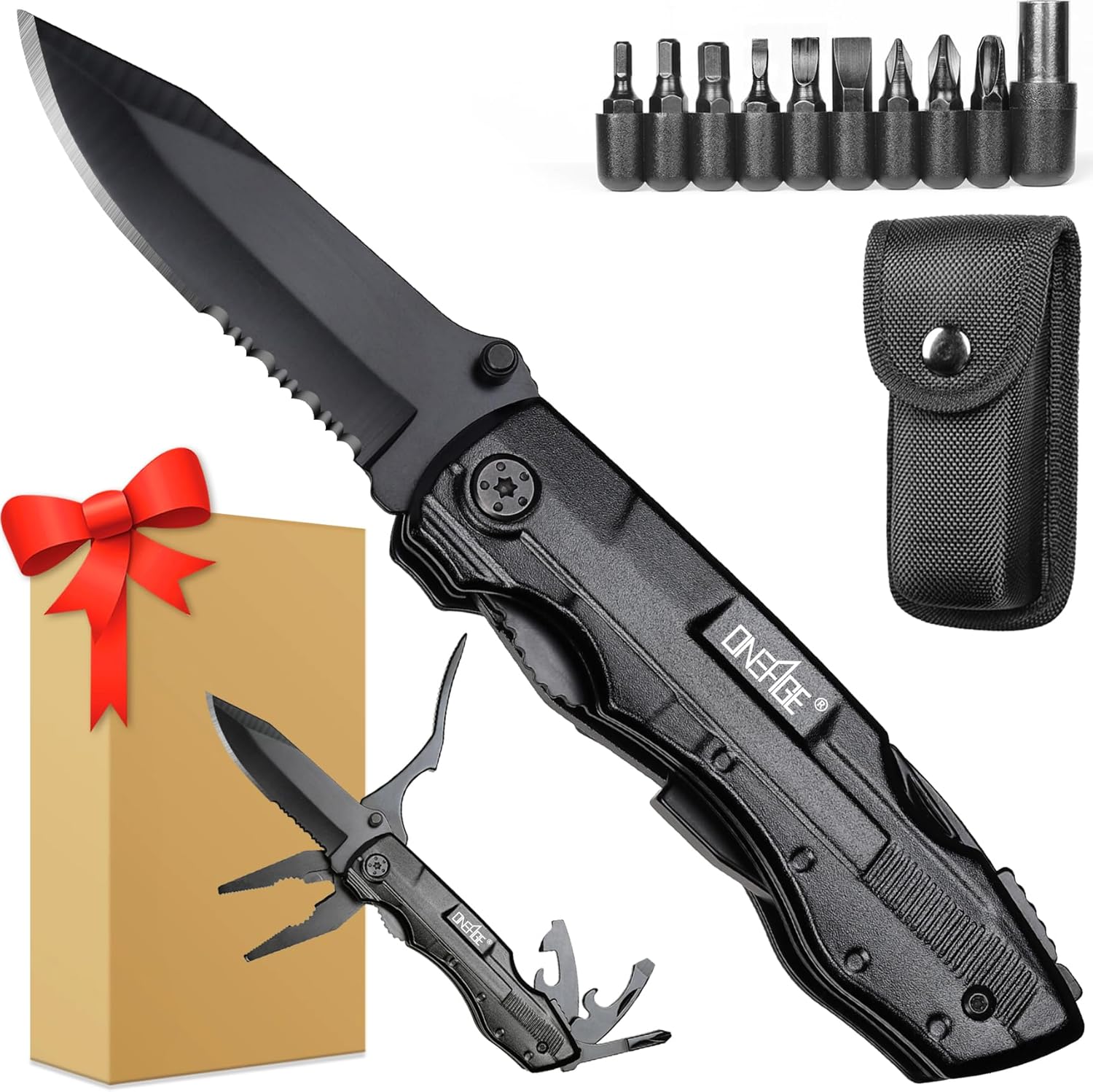 Gifts for Men Him Dad,Pocket Multitool Knife,Christmas Stocking Stuffers,Anniver...