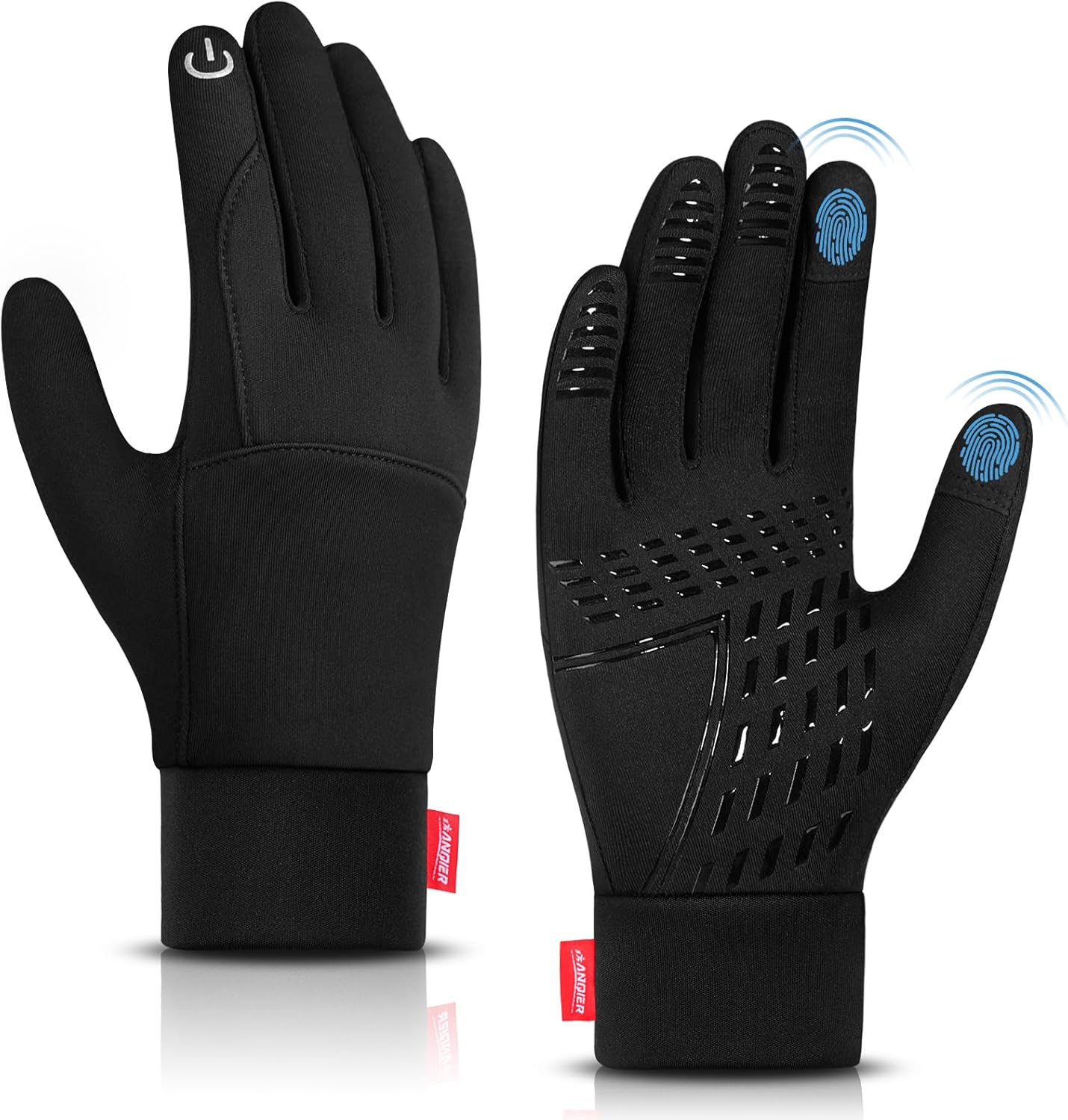 Lapulas Winter Thin Thermal Gloves, Touch Screen Anti-Slip Lightweight Gloves Li...