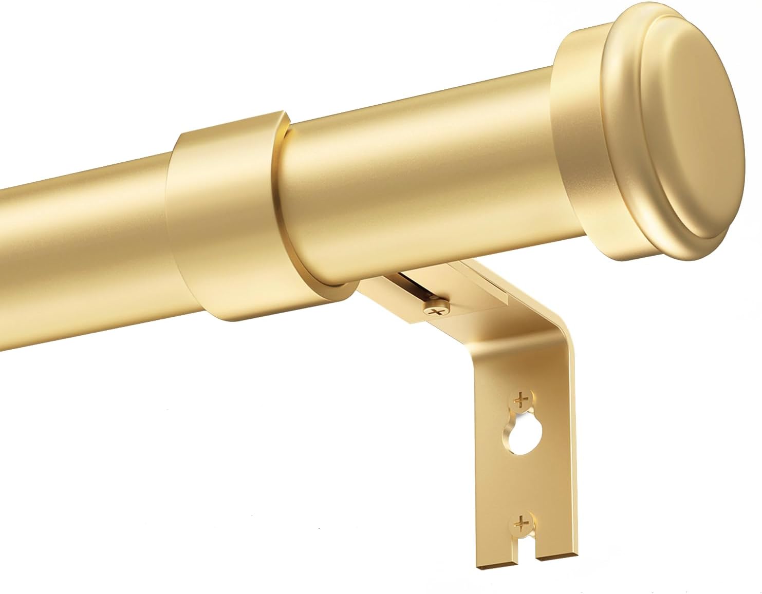 Heavy Duty Curtain Rods for Windows 48 to 84 Inch, 1 Inch Gold Curtain Rods for...