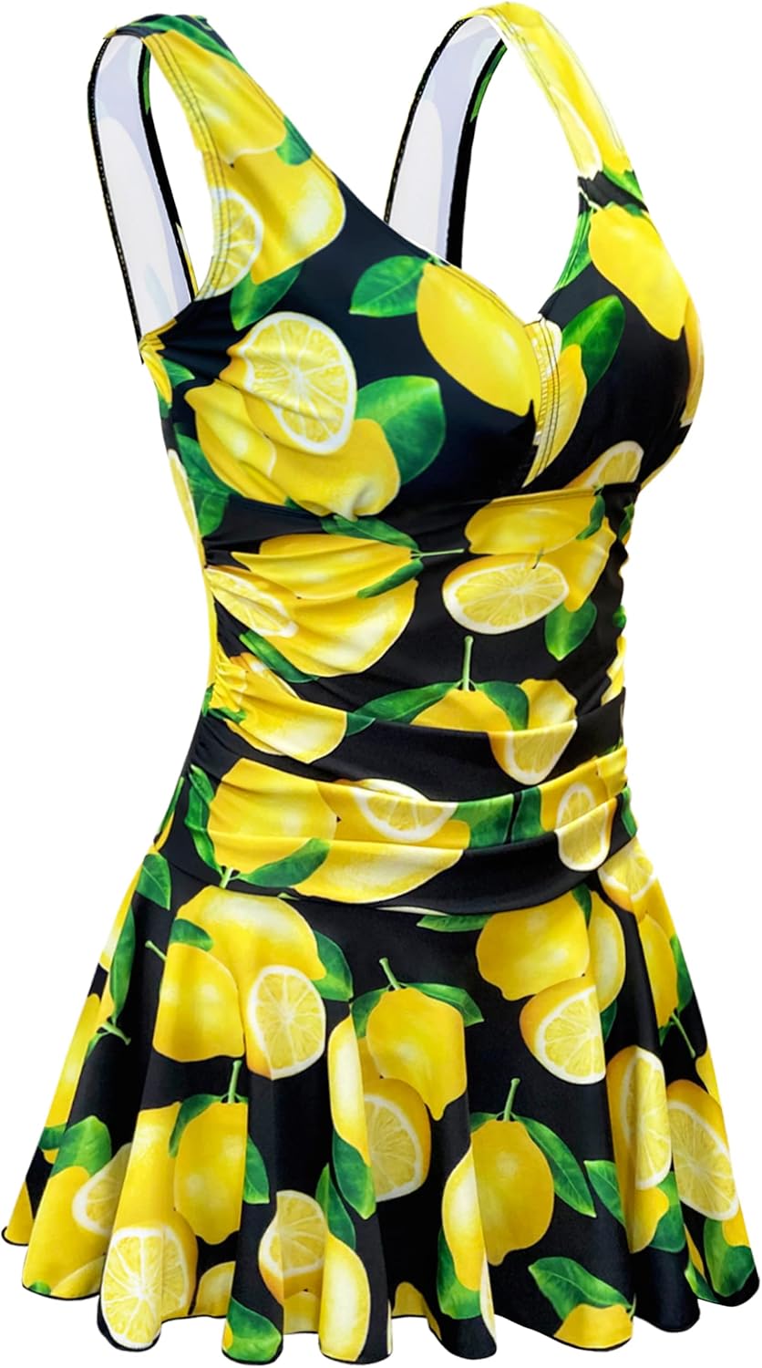 AONTUS Women's One Piece Plus Size Swimsuits Tummy Control Swimwear Bathing Suit...