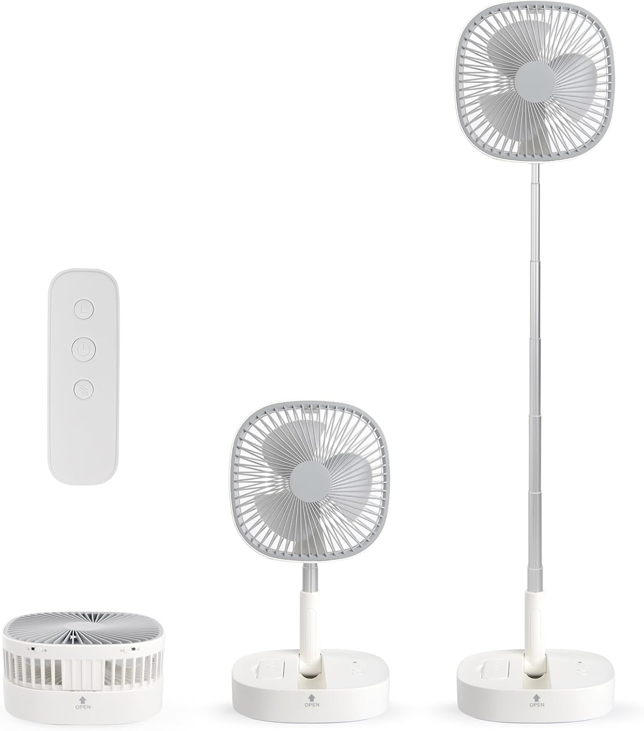 Portable Pedestal Fan - Foldaway Standing Fan Foldable Desk Fan, Use 7200Mah Rec...