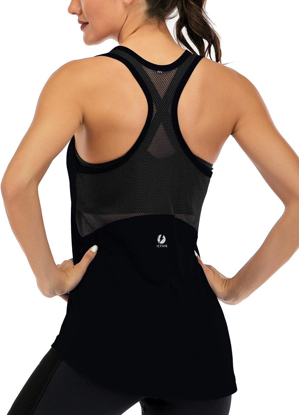 ICTIVE Workout Tank Tops for Women Sleeveless Yoga Tops for Women Mesh Racerback...