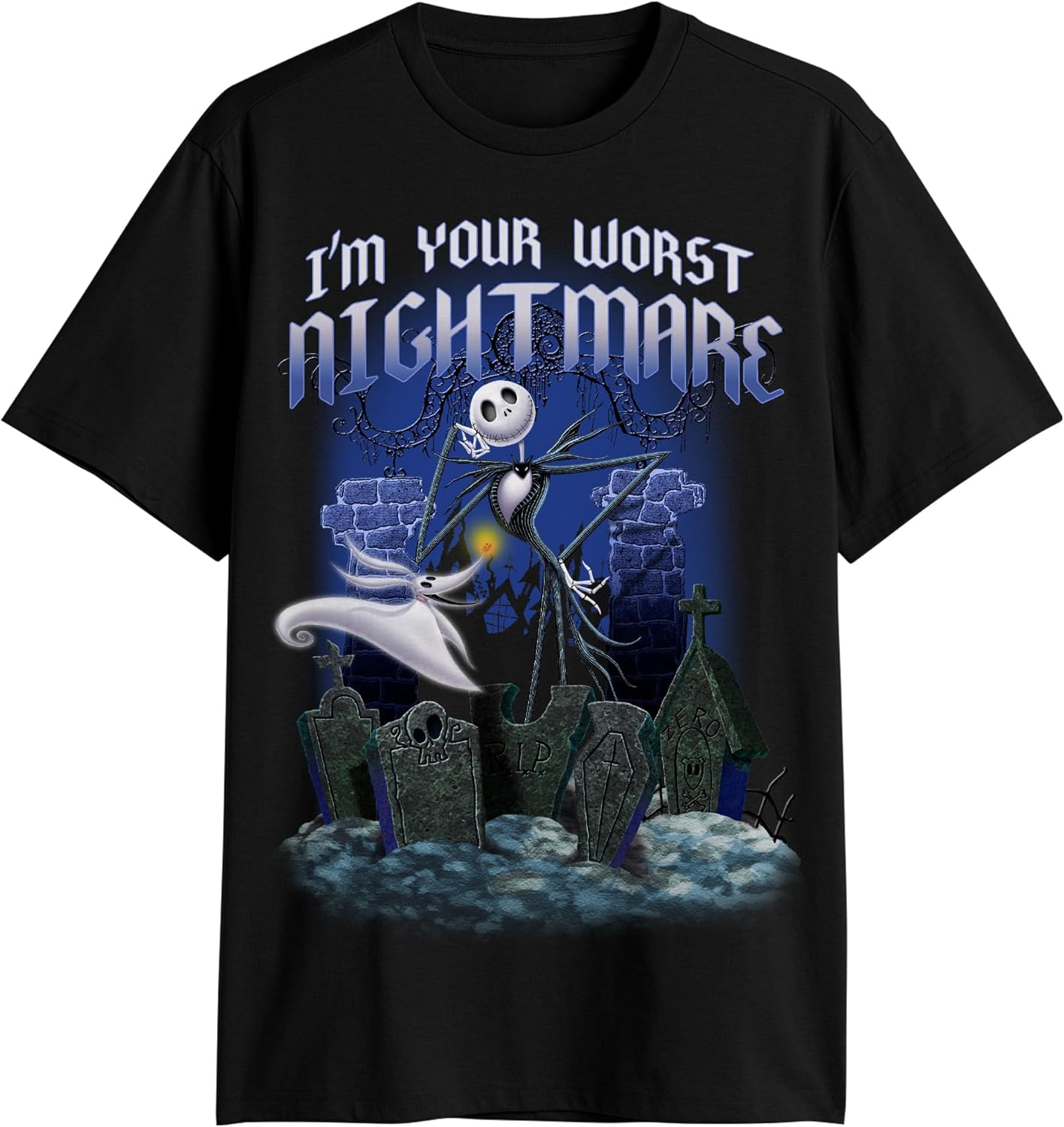 The Nightmare Before Christmas Jack Worst Nightmare T-Shirt Black Medium