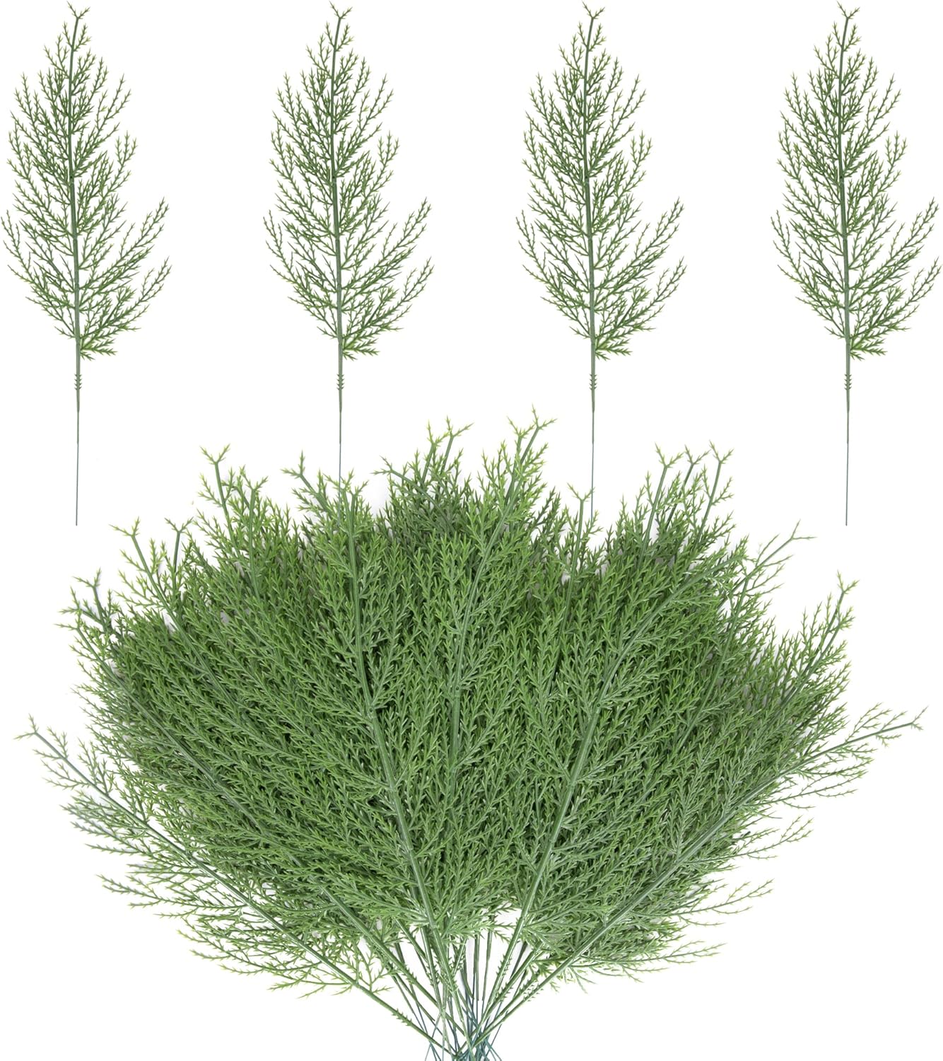 Alpurple 40 PCS Artificial Pine Leaves Branches-13.7 Inches Fake Greenery Pine S...