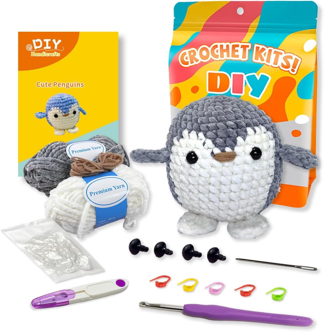 Jeslon Crochet Starter Kit - Beginners Crochet Knitting Kit with Step-by-Step Vi...