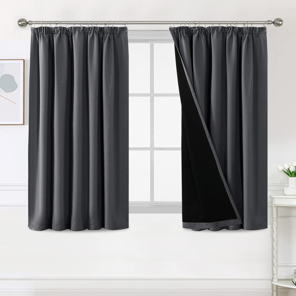 BellaHills 100% Blackout Curtains for Bedroom Thermal Insulated Curtains & Drape...