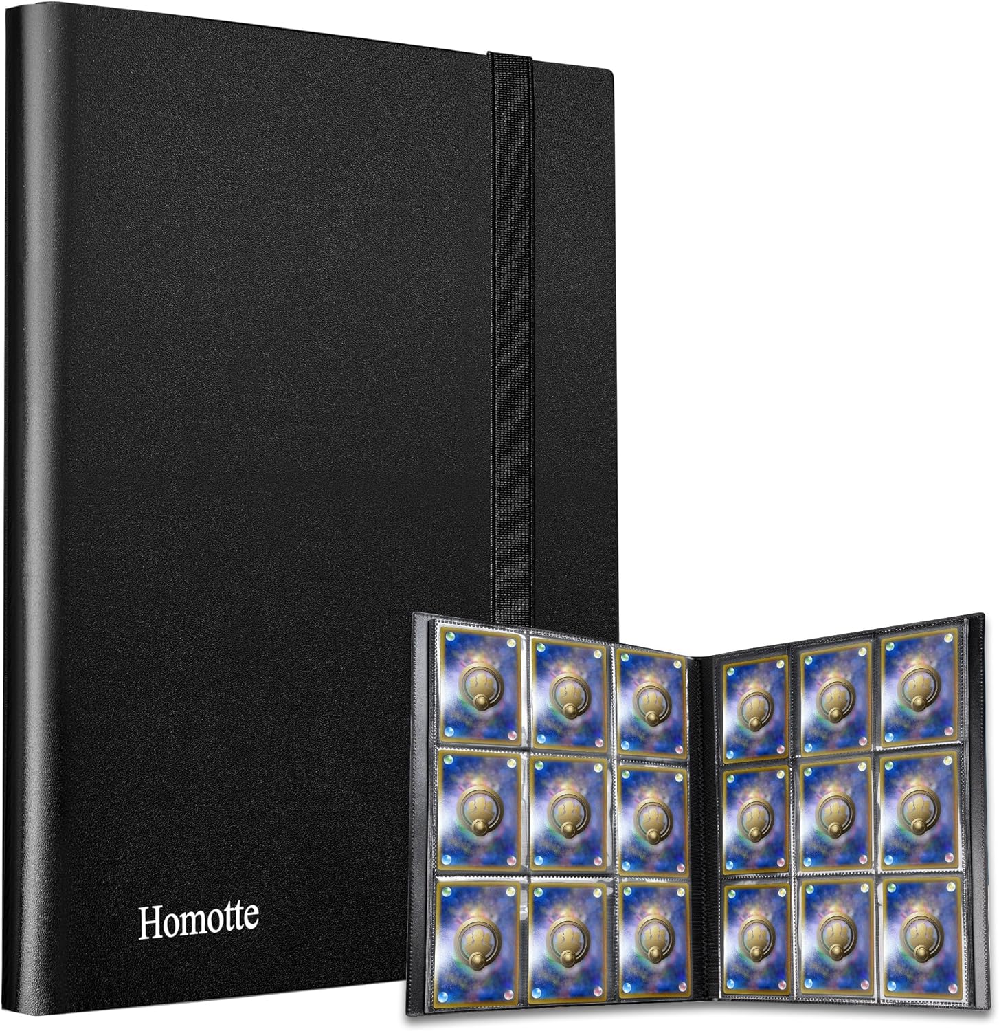 Homotte Trading Cards Binder, 9 Pocket Card Folder 360 Side with for Loading Slo...