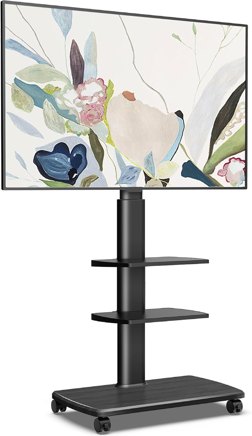 FITUEYES Rolling TV Stand, Mobile TV Cart on Wheels for 32-65 70 Inch Flat Scree...