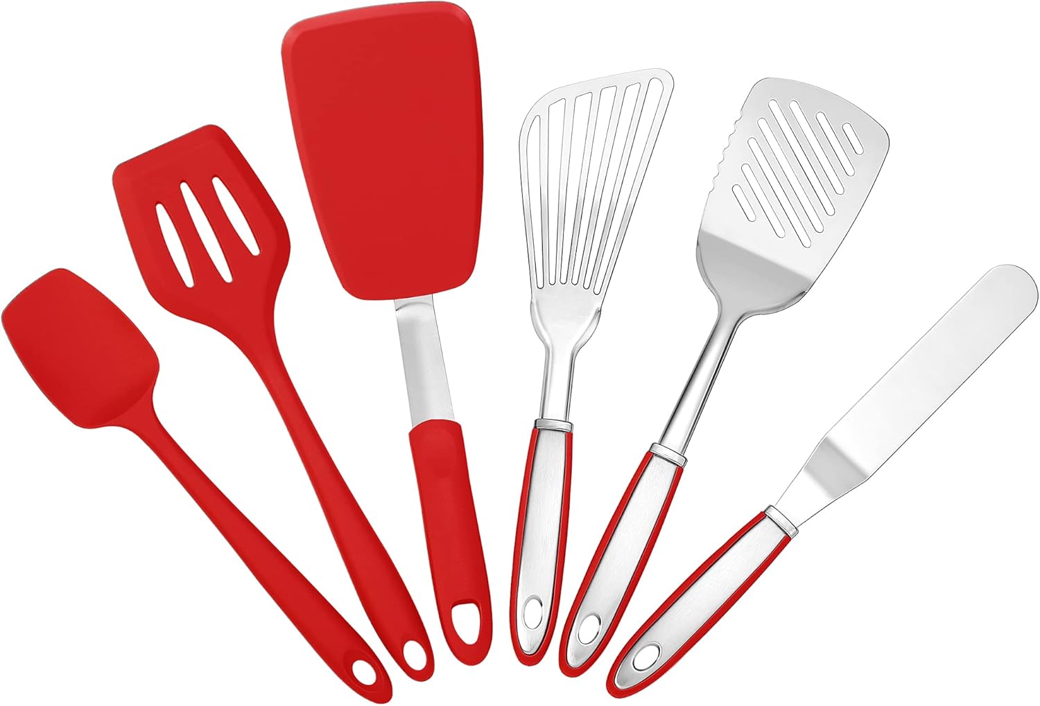 To encounter Spatula Set, Stainless Steel Fish Spatula, Flexible Silicone Spatul...