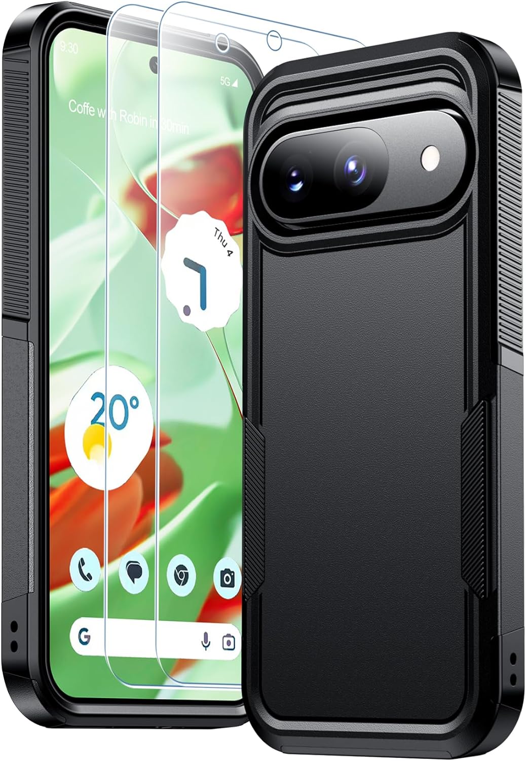 for Google Pixel 9 Pro Case/Google Pixel 9 Case, with 2 Pack[Tempered Glass Scre...