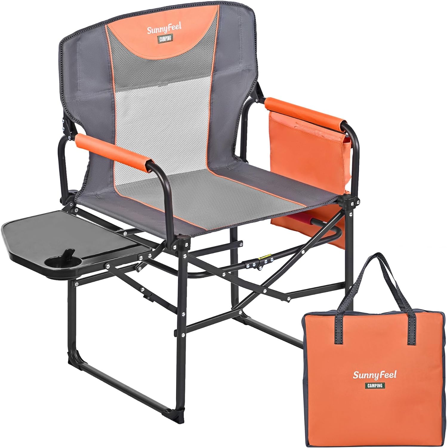 SUNNYFEEL Oversized Camping Directors Chair, Portable Folding Lawn Chairs for Ad...
