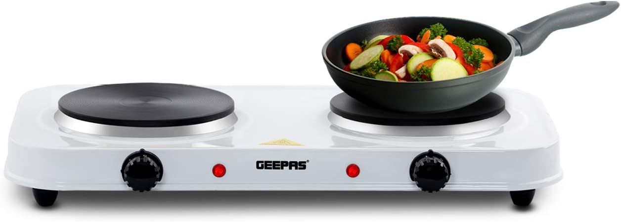 Geepas 2000W Double Hot Plate for Flexible & Preci...