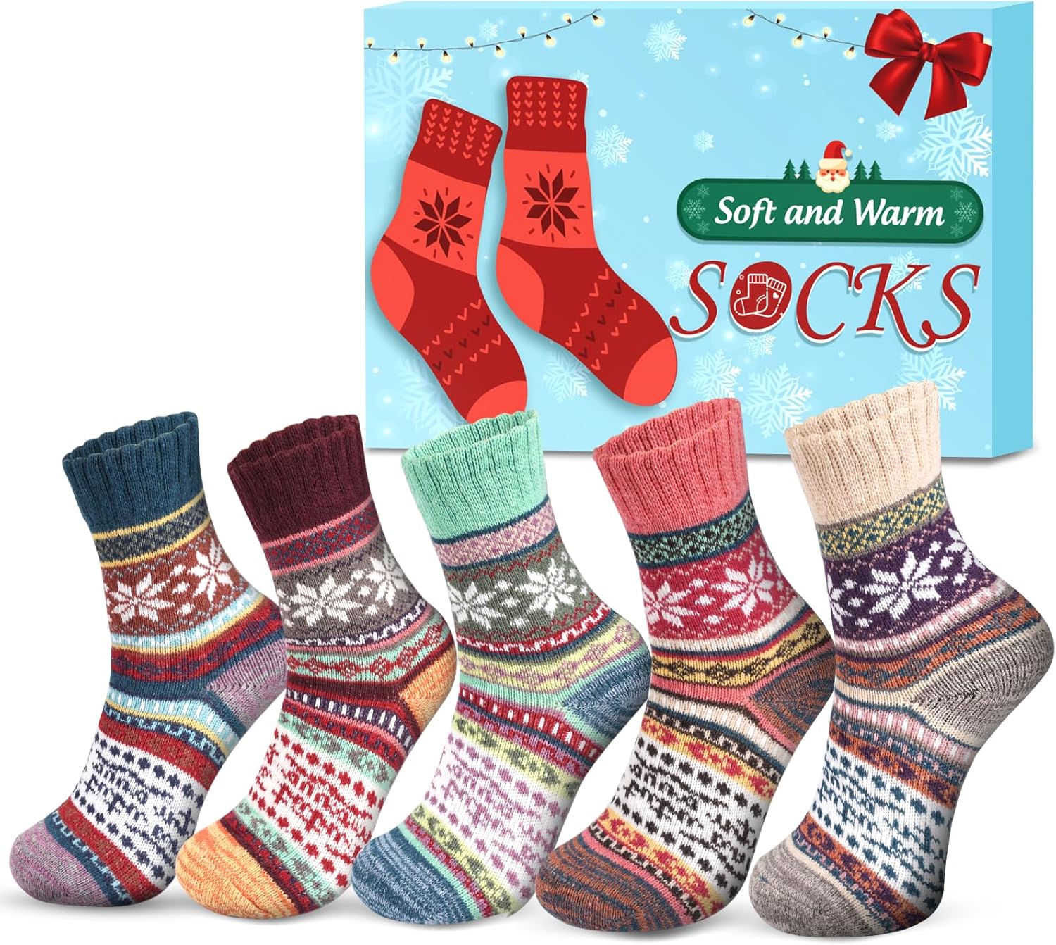 Stocking Stuffers for Women Fuzzy Socks - Christmas Gifts for Mom Soft Fluffy So...