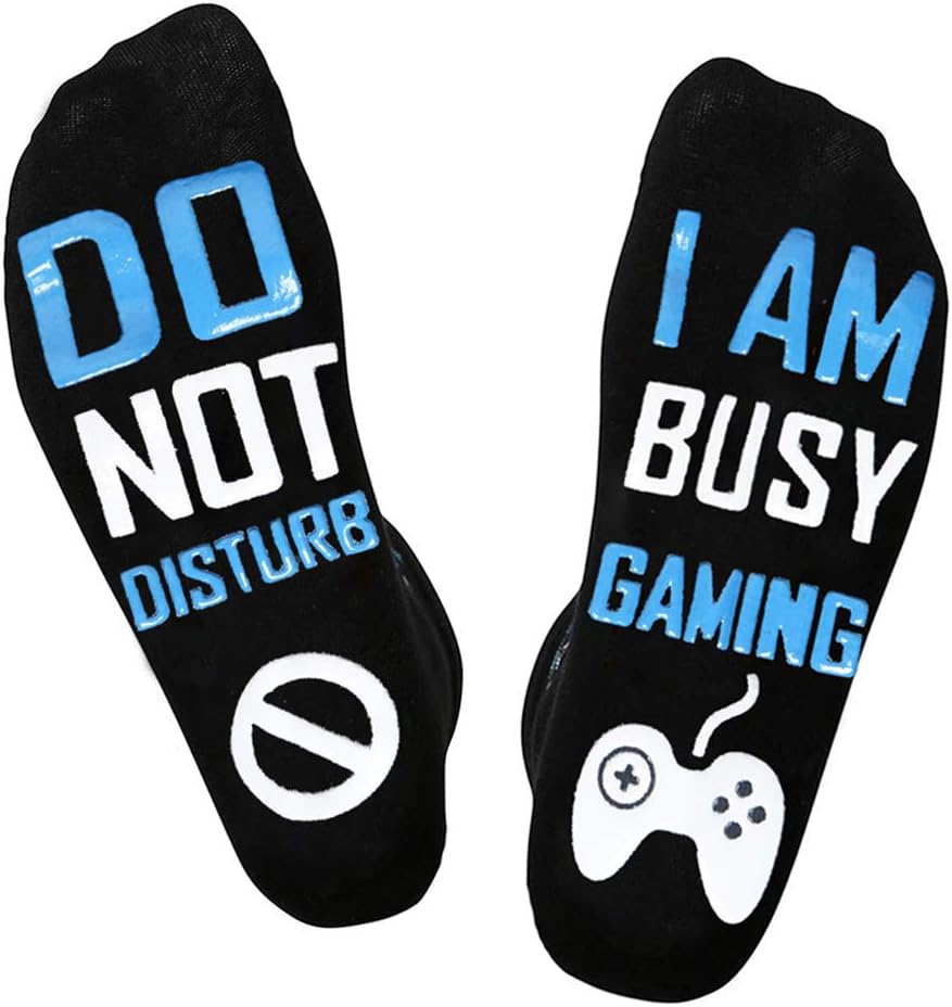Do Not Disturb I'm Gaming Socks Novelty Gamer Socks,Funny Gamer Gift,Stocking St...