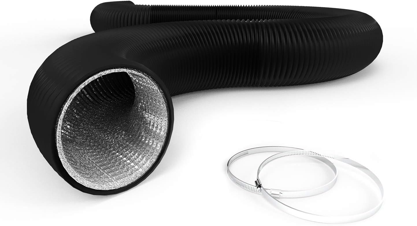 TURBRO AirSupply Vent Hose 4 Inch Diameter 25 Feet Length - Flexible Aluminum Du...