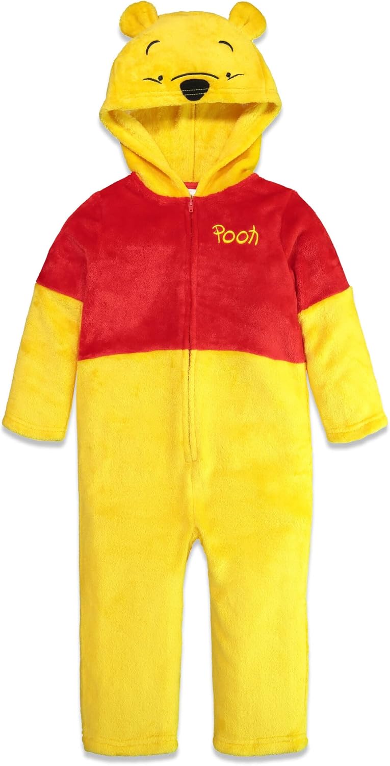 Disney Winnie the Pooh Tigger Eeyore Fleece Zip Up Coverall Newborn to Big Kid 2...