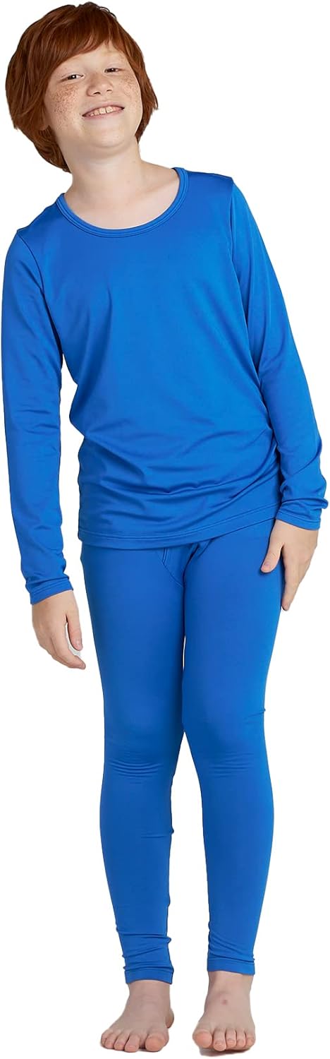 LAPASA Boys Thermal Underwear Set Fleece Lined Long John Base Layer Top & Bottom...