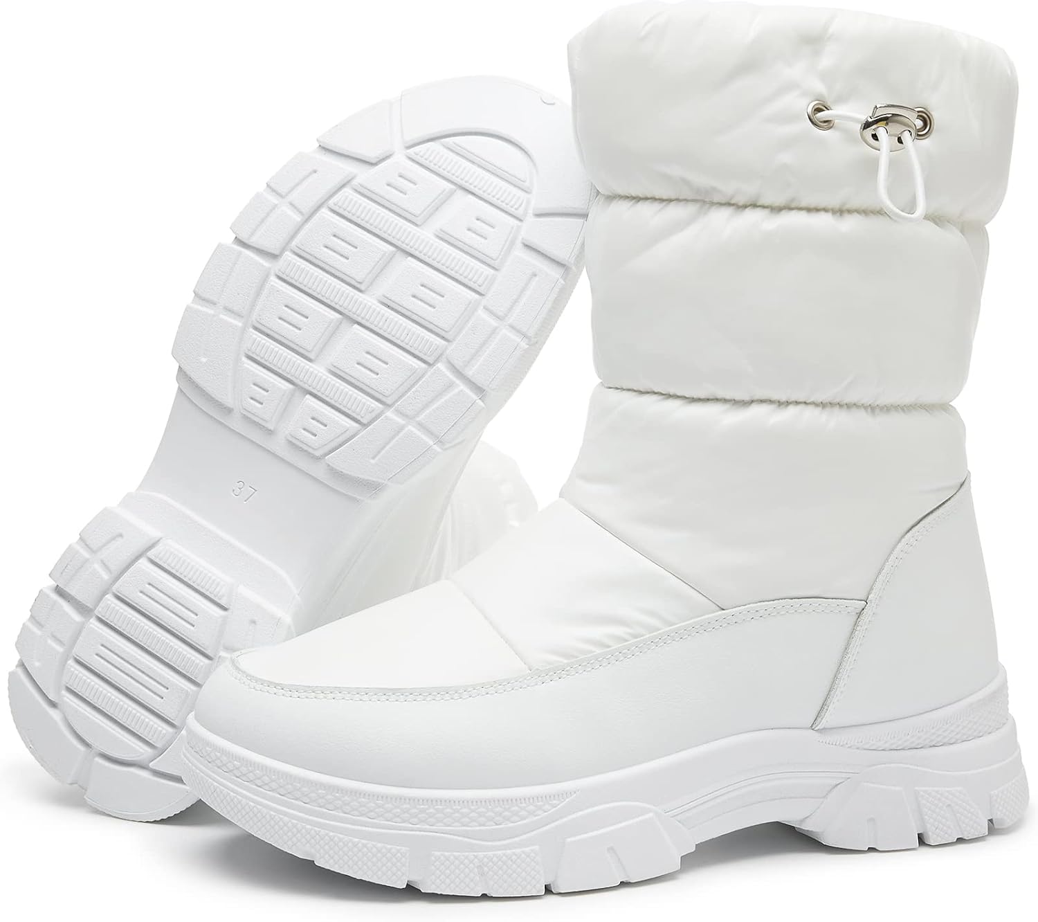 FRACORA Womens Winter Snow Boots Fur Lined Mid Calf Boots Warm Slip On Boots for...