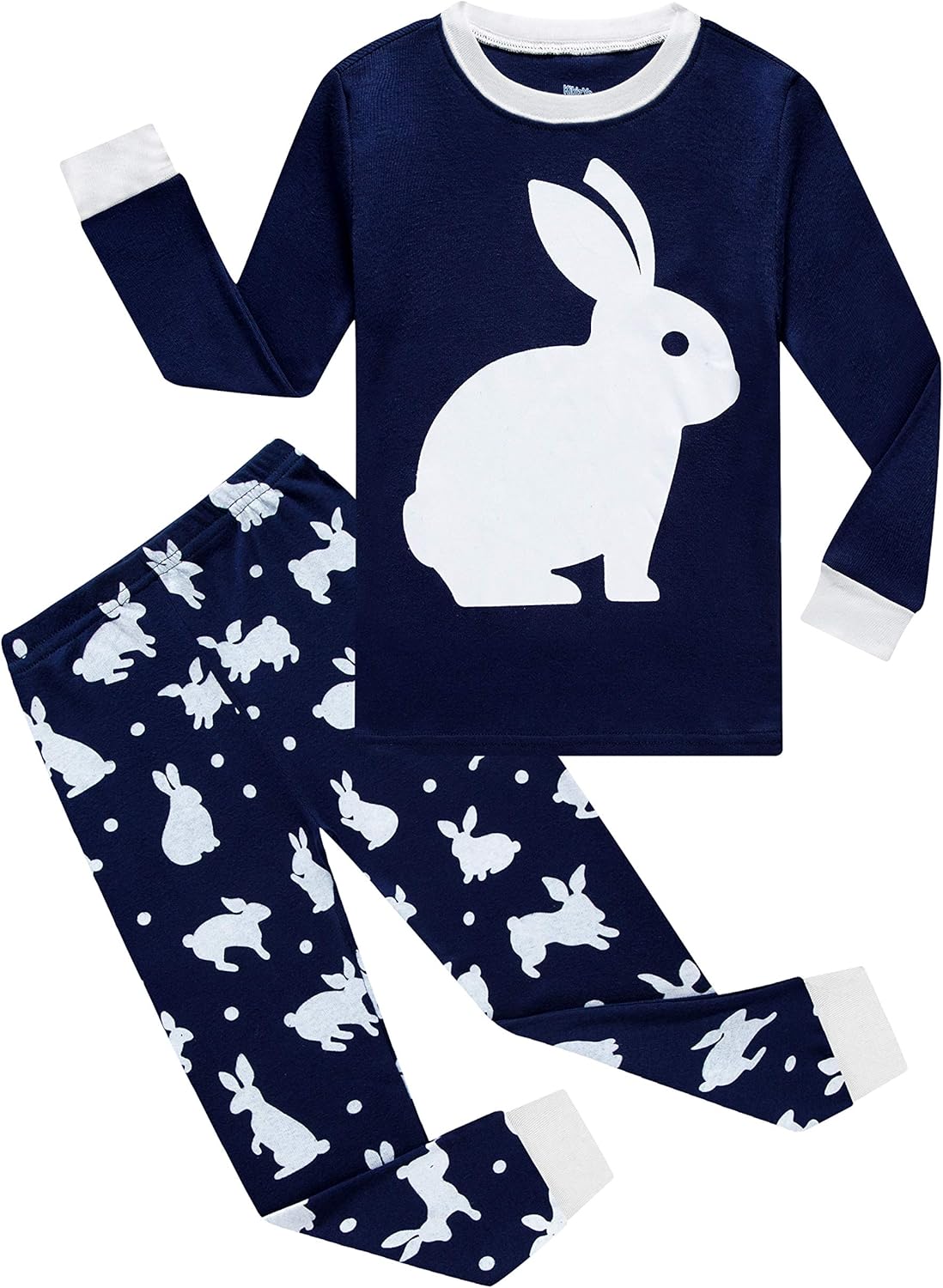 KikizYe Little Boys Long sleeve Pajamas Kids jammies Child Pjs 5 Bunny/B1