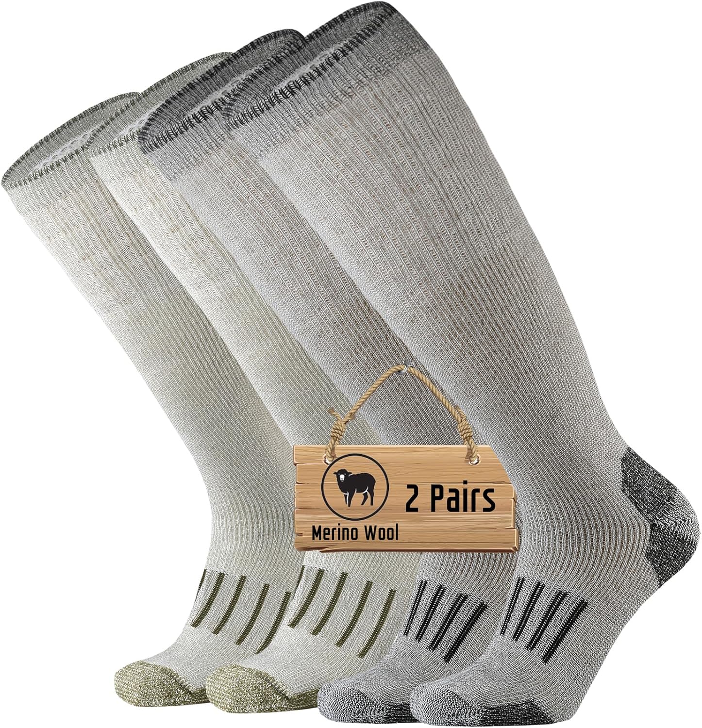 ONKE Mens Thick Full Cushion Over the Calf Socks Heavyweight OTC Knee High Steel...