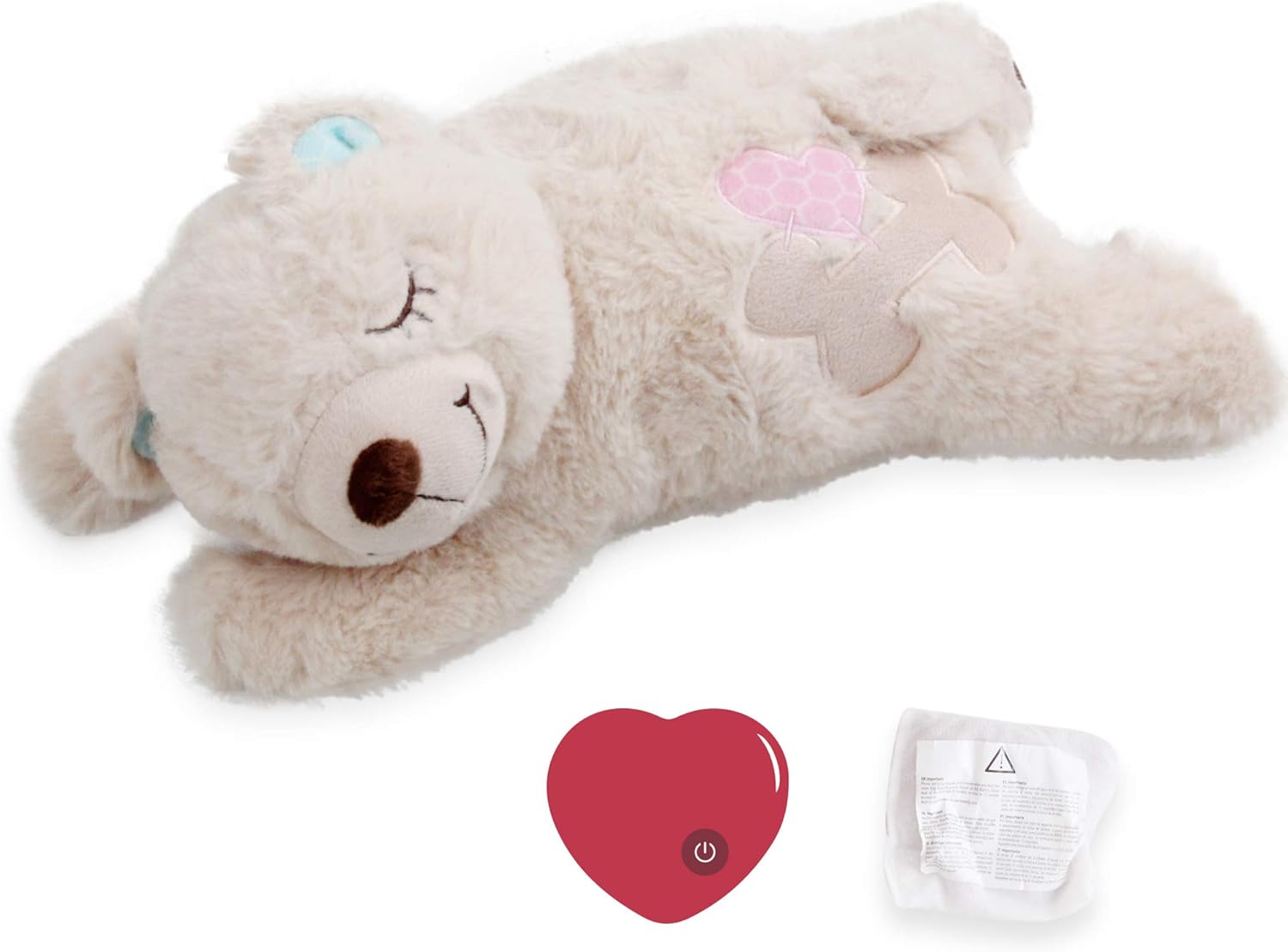 Pet Plush Toy with Heartbeat and Warmer Bag Pet Behavior Aid Toy Plush Bear toy...