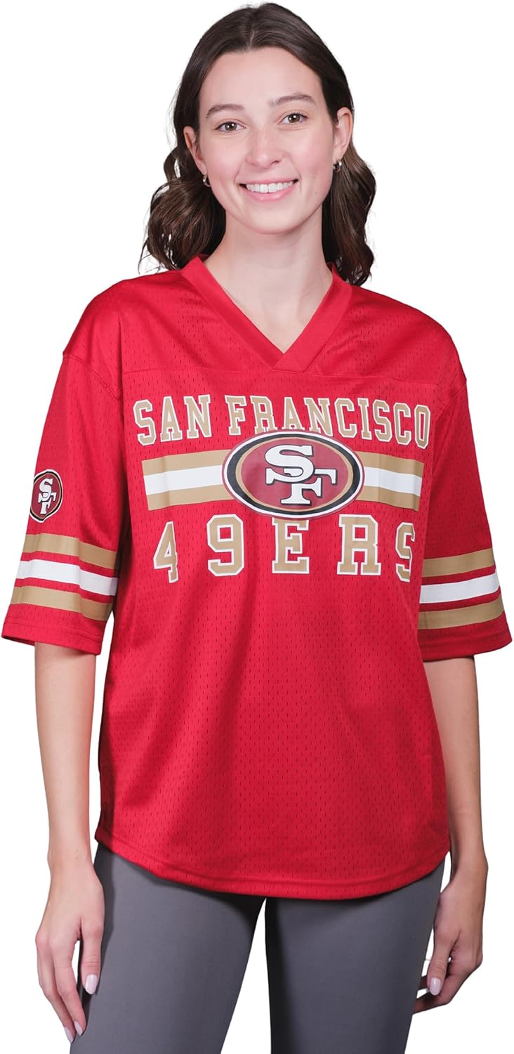 Ultra Game Women's NFL Official Soft Mesh Vintage Gameday Shirt San Francisco 49...