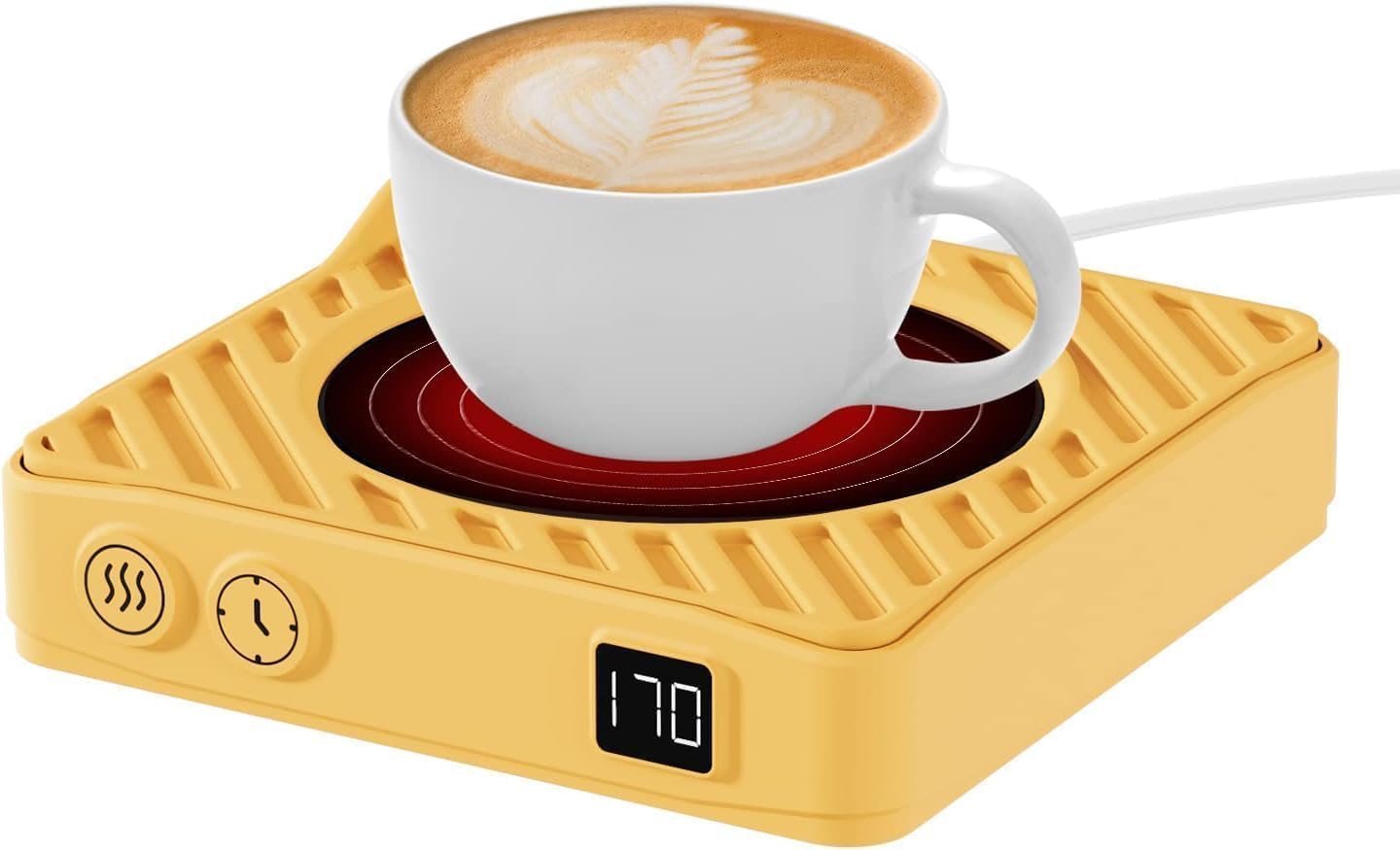 Coffee Warmer with Digital Display, 2-12Hrs Auto-Shut Off Coffee Warmer for Desk...