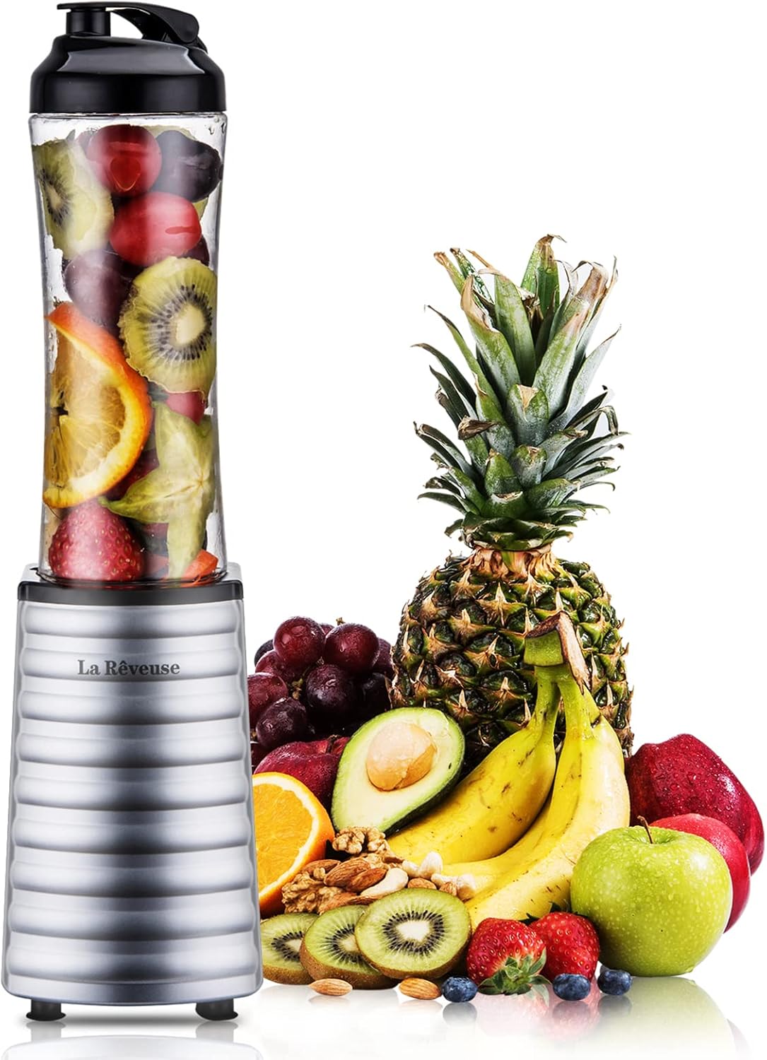 La Reveuse Smoothies Blender Single Serving 300 Watts with 18 oz BPA-Free Portab...