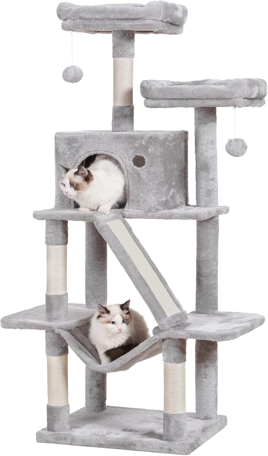 Hey-brother Cat Tree Tower, 57" Cat Tower with Scratching Posts, Multi-Level wit...