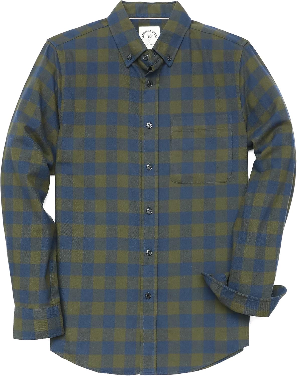 Dubinik® Mens Flannel Shirt Long Sleeve Plaid Flannel Shirt for Men Soft 100% Co...
