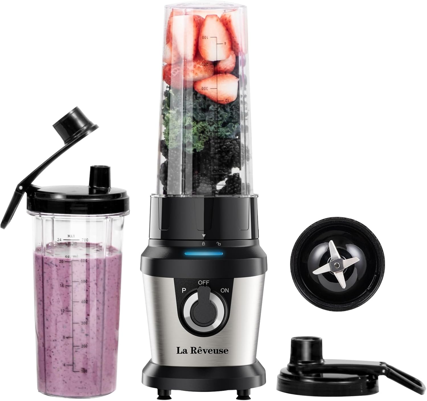 La Reveuse Electric Smoothie Blender for Shakes and Smoothies,Licuadora 400W, wi...