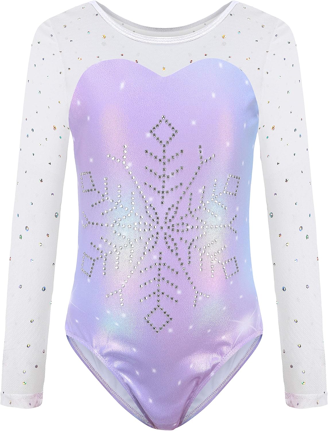 Sinoeem Gymnastics Leotards for Girls Long Sleeve Diamond Splice Tank Leotard Dr...