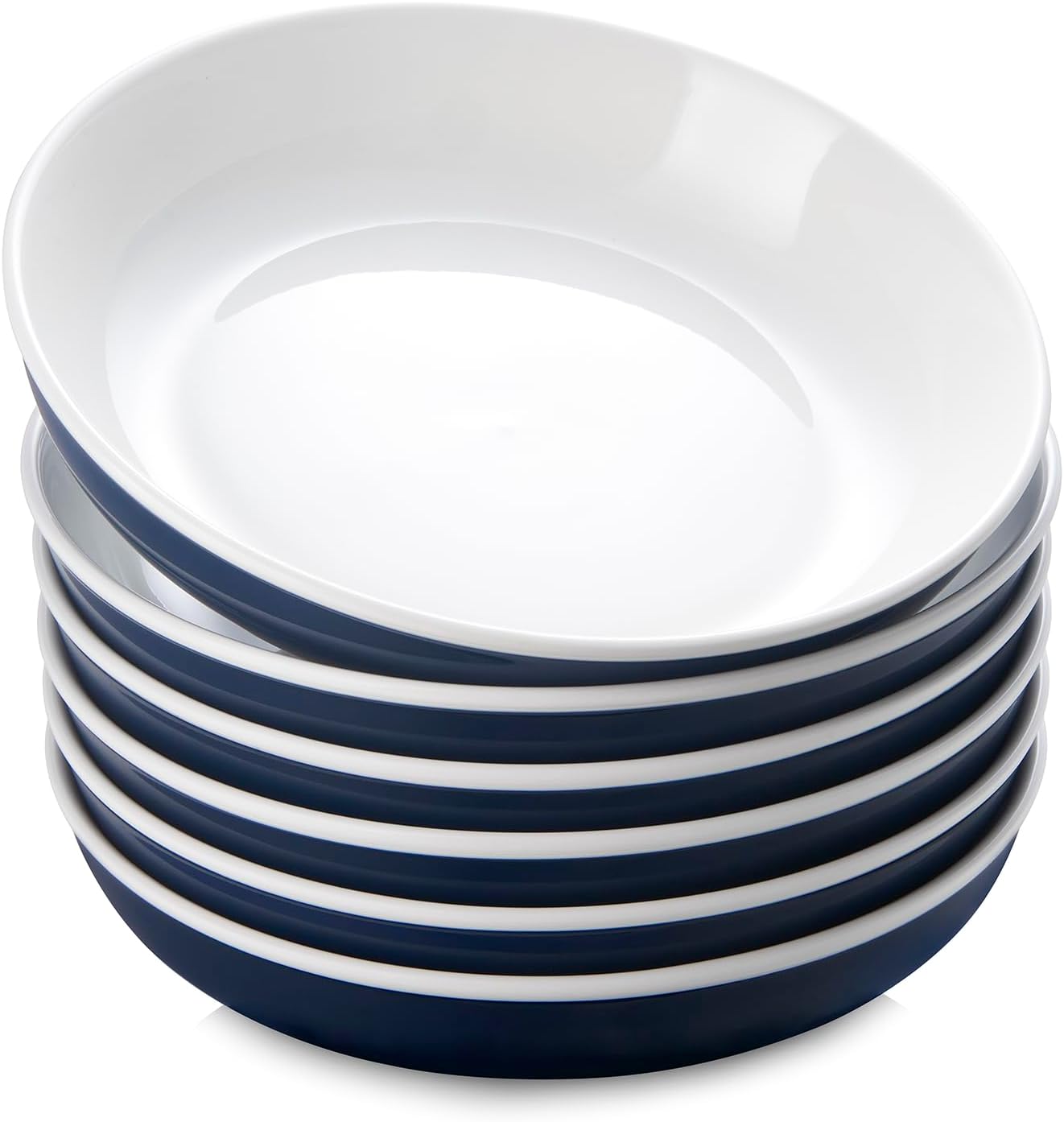 30 Oz Pasta Bowls, Blue large Ceramic Salad, Soup, Dinner Bowls Plates, Bowl Set...