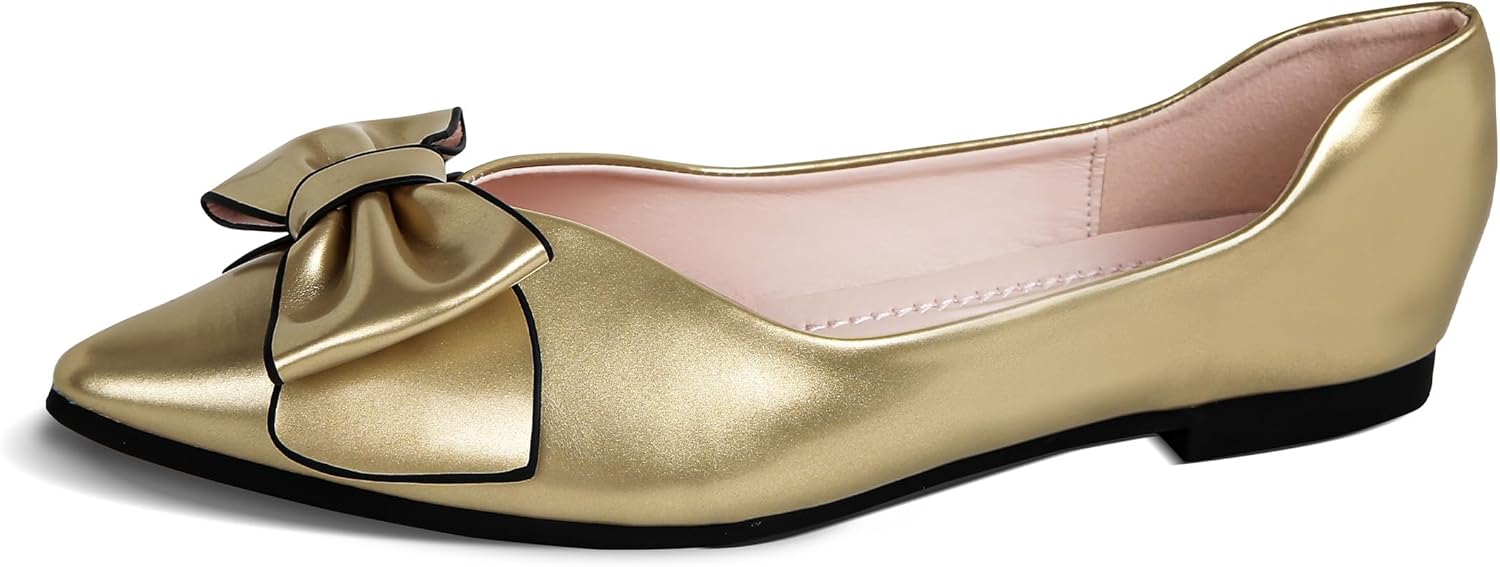 Flats Shoes Women Leather Comfortable Flats Pointed Toe Dress Shoes for Women Bo...