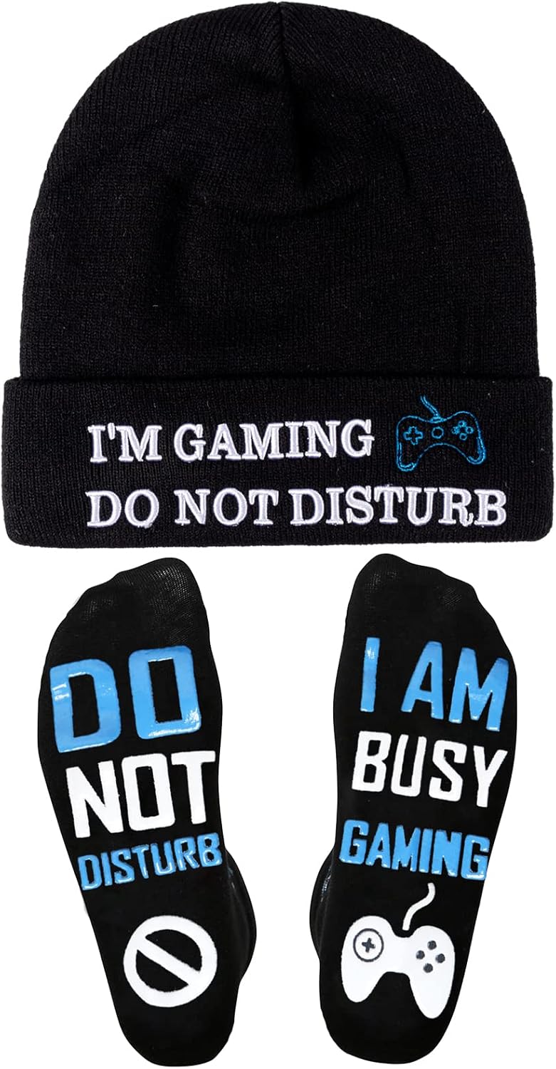 Funny Gifts Novelty Gaming Socks Beanie Winter Hat Christmas Stocking Stuffers f...