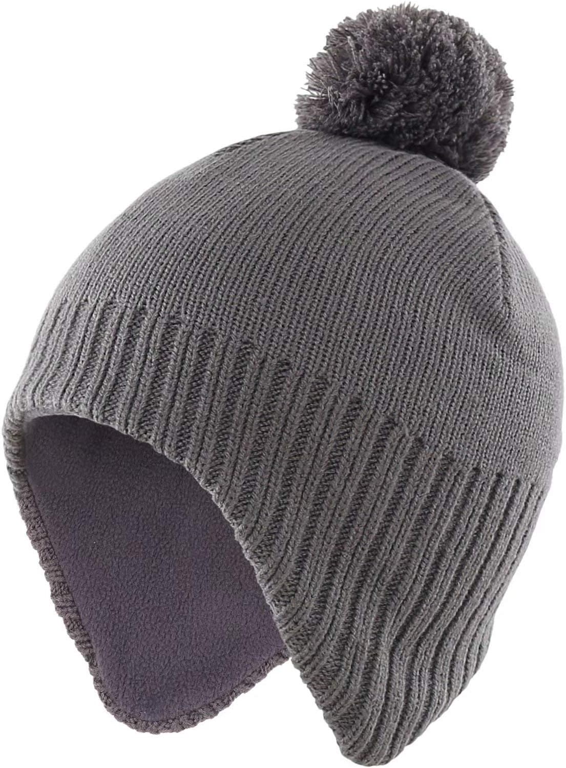 Home Prefer Toddler Boys Girls Hats Earflaps Fleece Knit Beanie Kids Winter Hat...