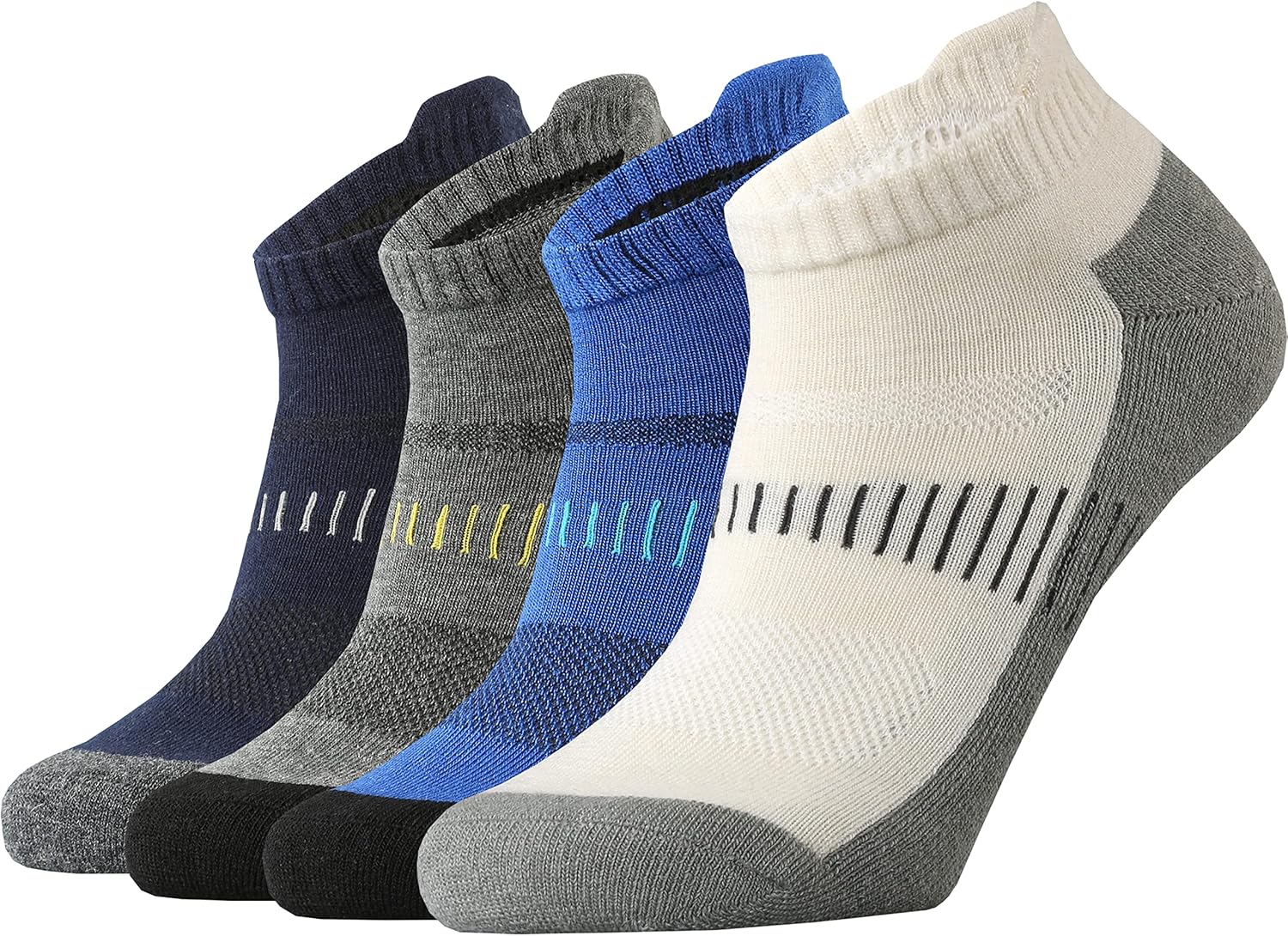 KMM Men's Merino Wool No Show Ankle Socks with Cus...