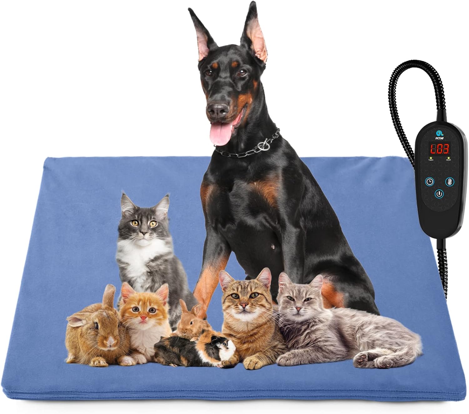 PETNF Super Large Heated Dog Bed Electric Pet Heating Pad for Dogs Cats with 6 L...