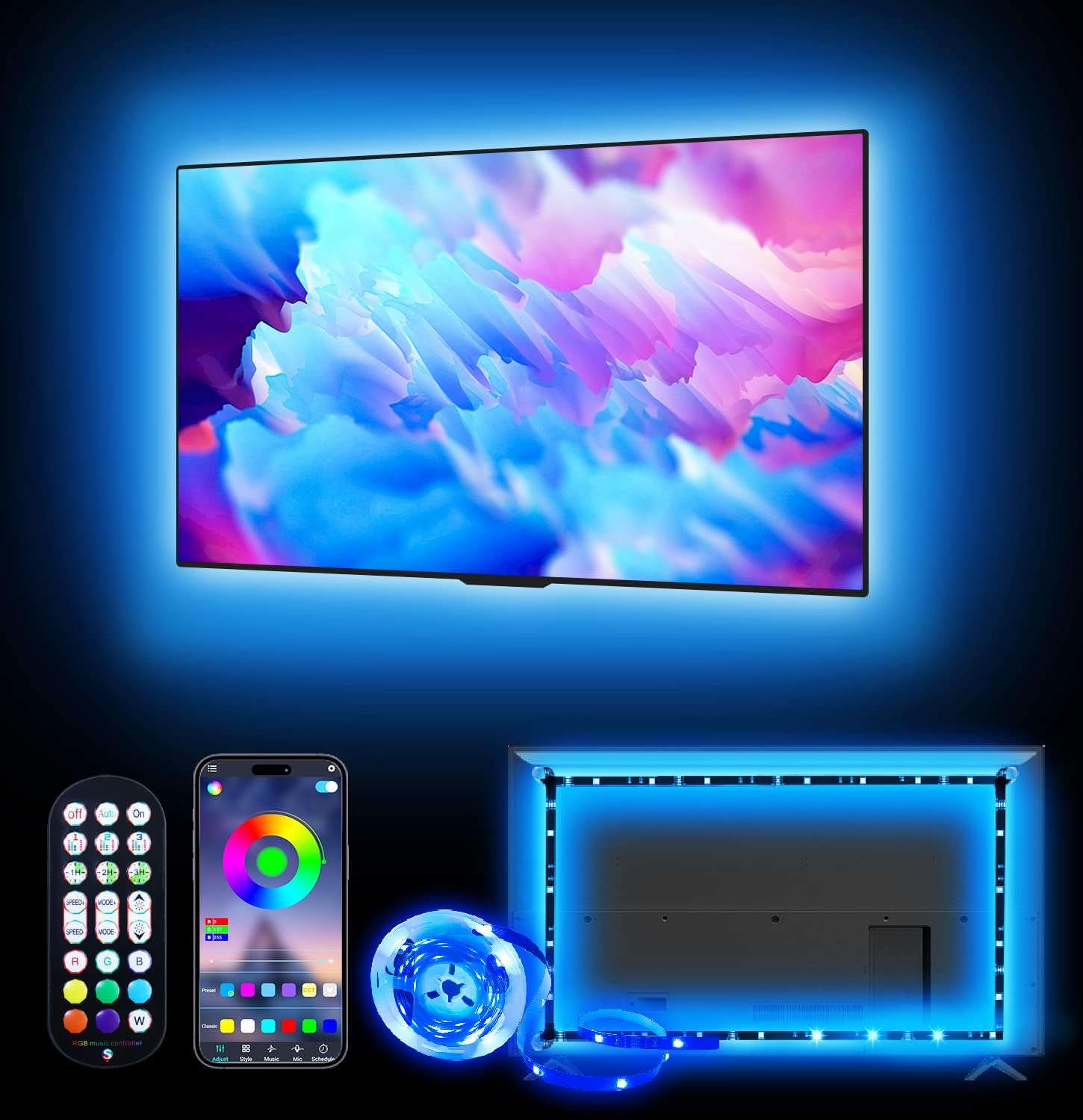Daymeet LED Lights for TV, 13.1ft TV Led Backlight for 40-65 inch USB TV Led Lig...