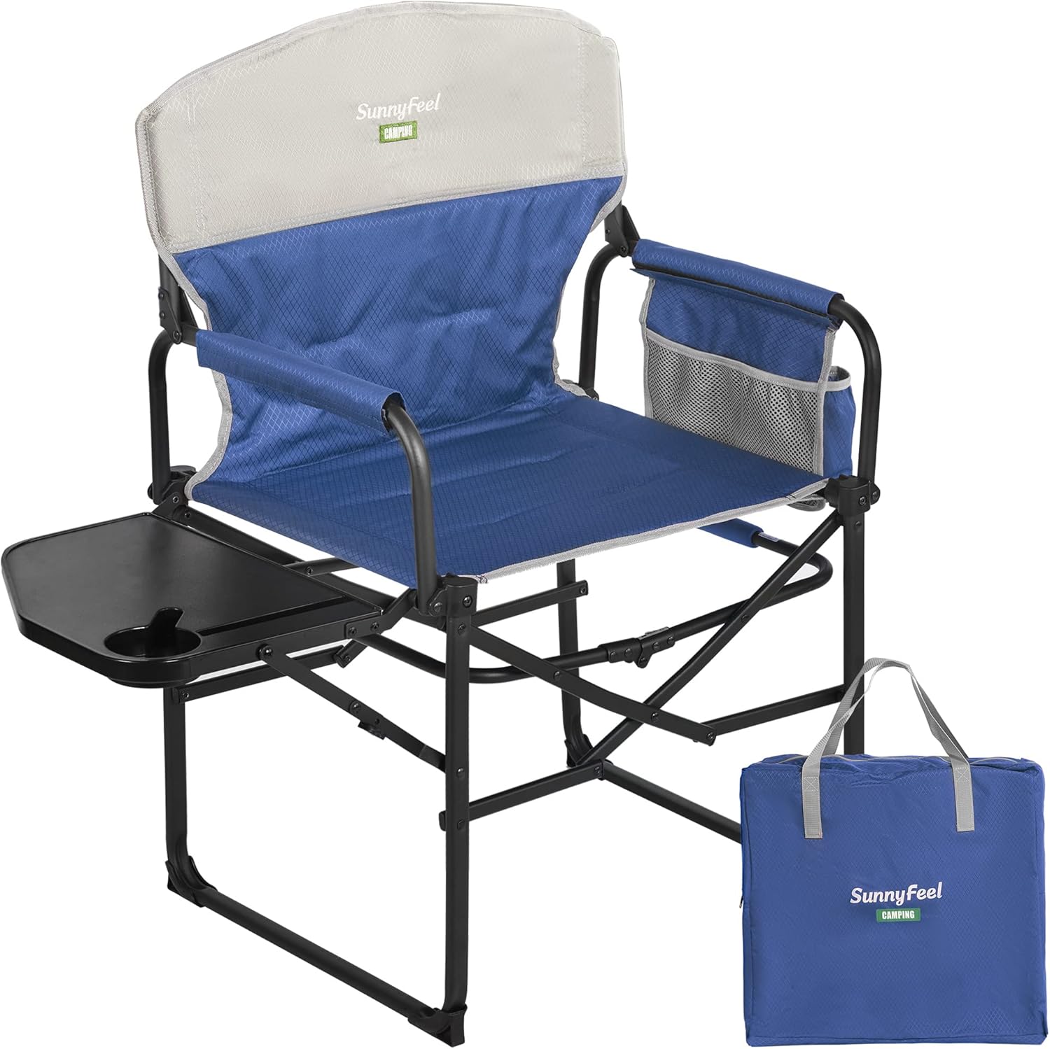 SUNNYFEEL Camping Directors Chair, Heavy Duty,Oversized Portable Folding Chair w...
