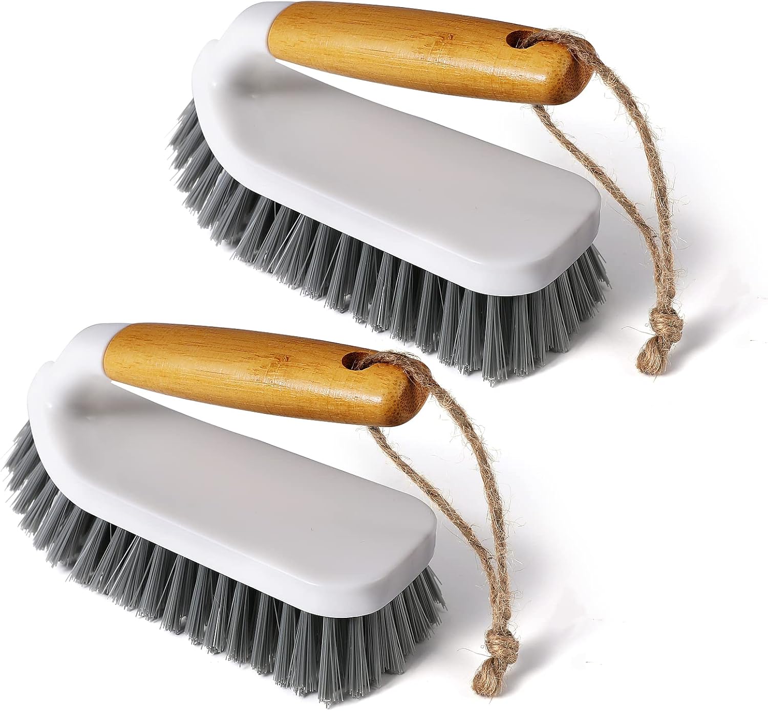 Eyliden Scrub Brush, 2 Pack Heavy-Duty Stiff Bristles Cleaning Brush, Natural Ba...