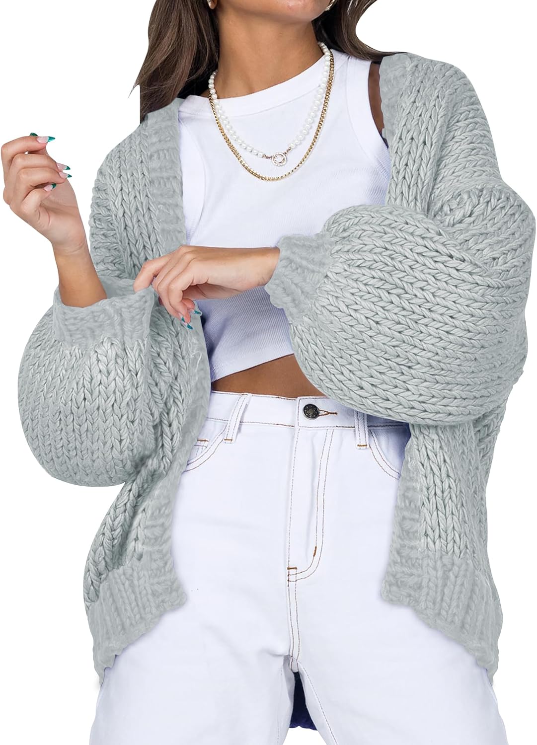 Cakulo Womens Chunky Cardigan Sweaters Trendy 2024 Oversized Winter Knit Sweater...