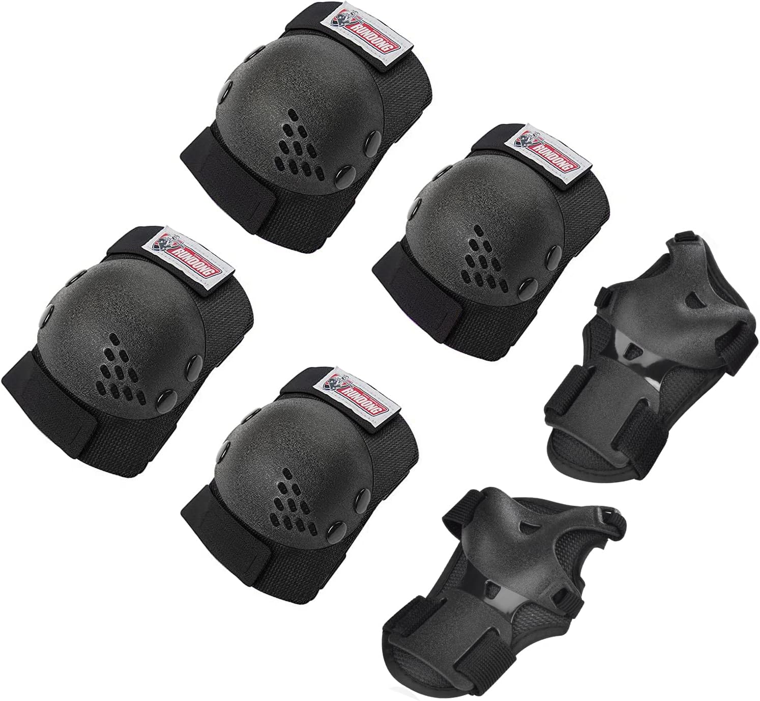 RUNDONG Youth/Kids Knee Pads Elbow Pads Wrist Guards Protective Set for 3-15 Yea...