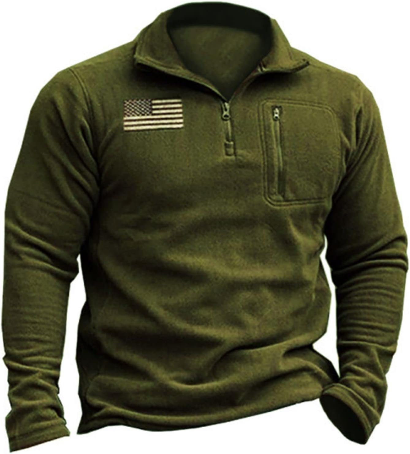 Beotyshow Mens Tactical Fleece Jacket Polar Soft Warm Quarter Zip Pullover Large...