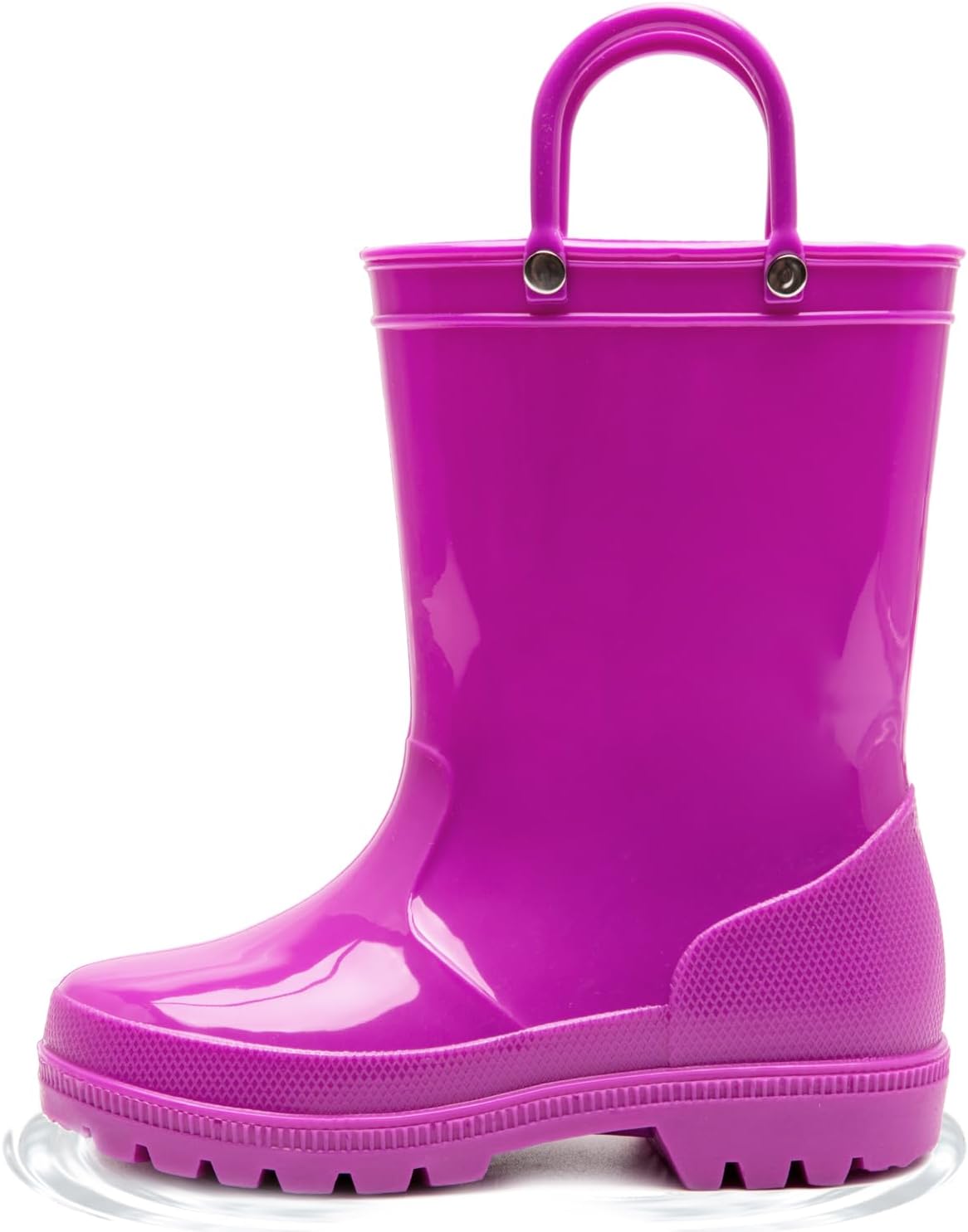 HugRain Toddler Kids Lightweight Adorable Rain Boots 12 Little Kid Pink Purple