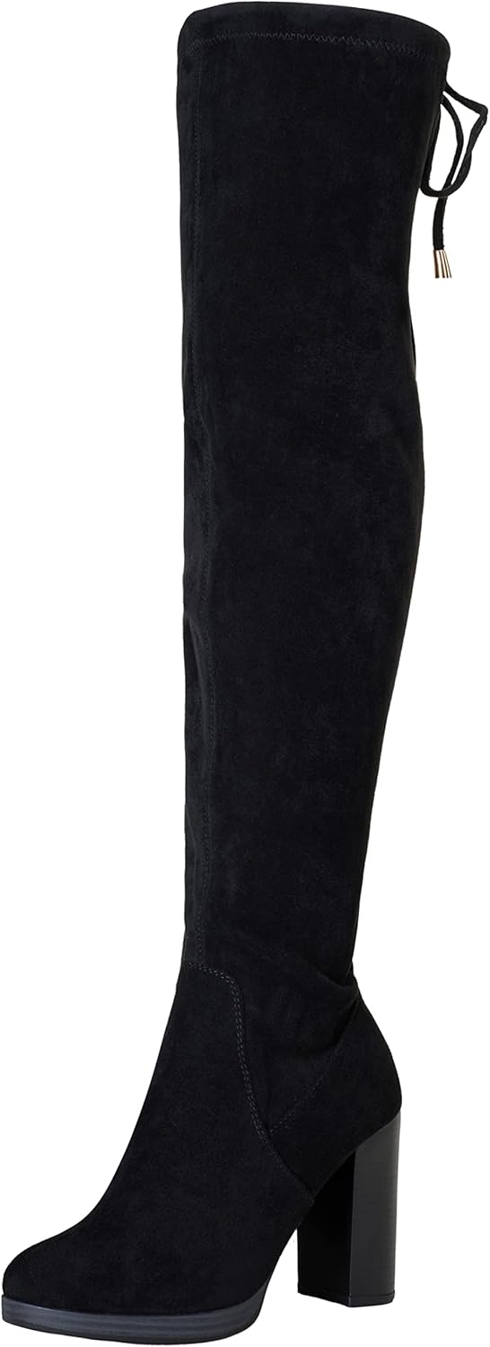 Vepose Women's 996 Thigh High Over The Knee Boots Platform 3.9 Inch Chunky Heel...