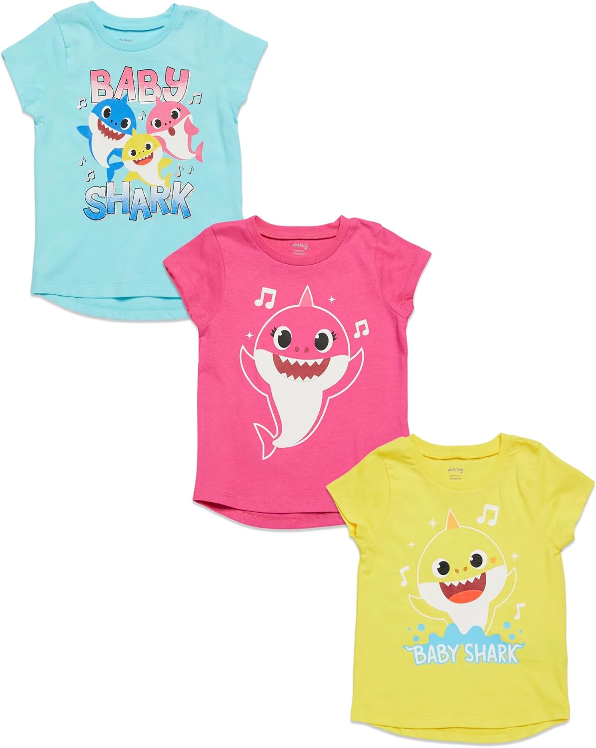 Pinkfong Baby Shark [SizeRangeDescription1] 3 Pack Graphic T-Shirts [SizeDescrip...