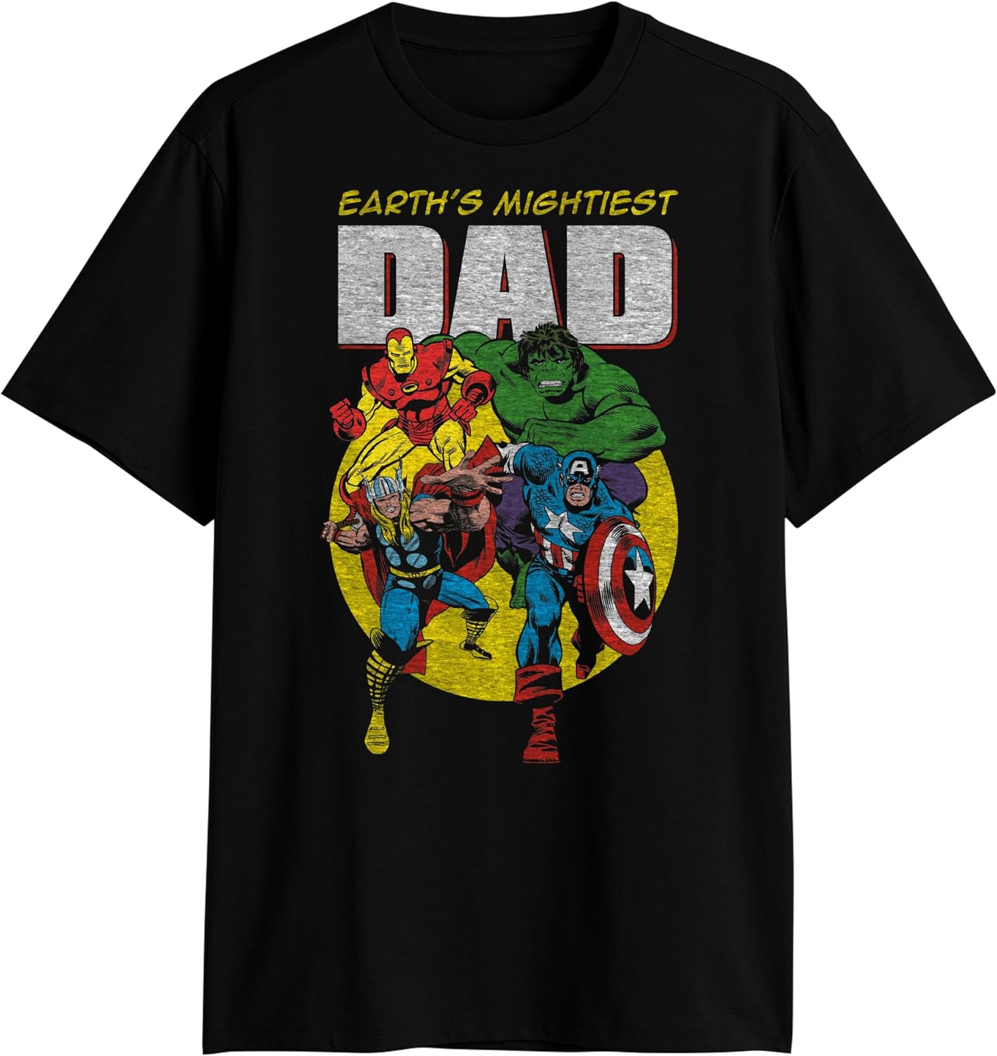 Marvel Avengers Mightiest Dad Hulk Captain America Graphic Adult T-Shirt XX-Larg...