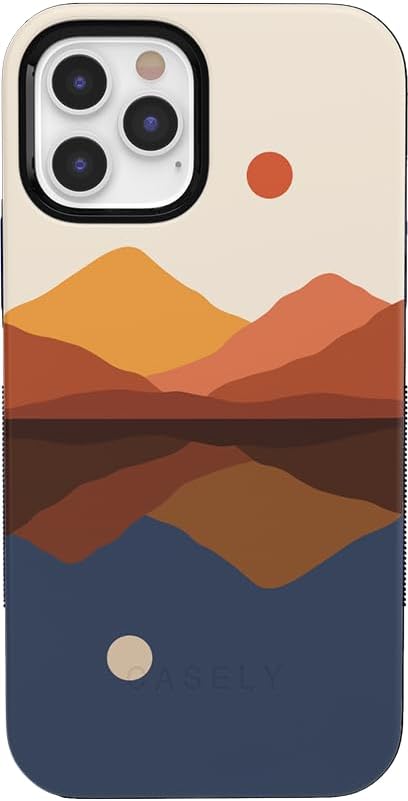 Casely iPhone 12/12 Pro Case | Opposites Attract | Day & Night Colorblock Mounta...