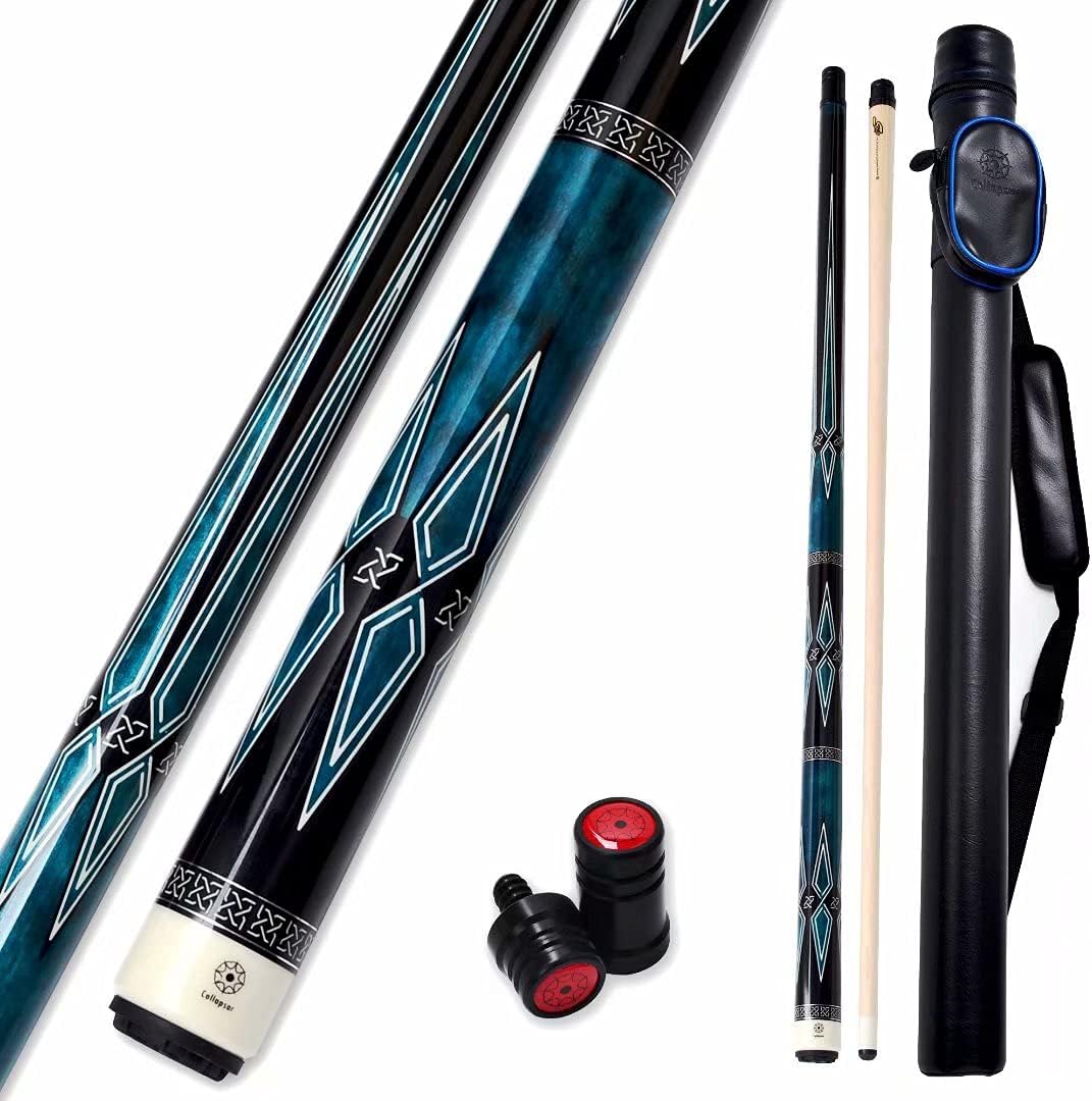 Collapsar CXL Pool Cue with 1X1 Hard Case,Low Deflection Shaft 13mm Black Tip Bi...